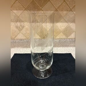 Murano Clear Glass Pedestal Vase
